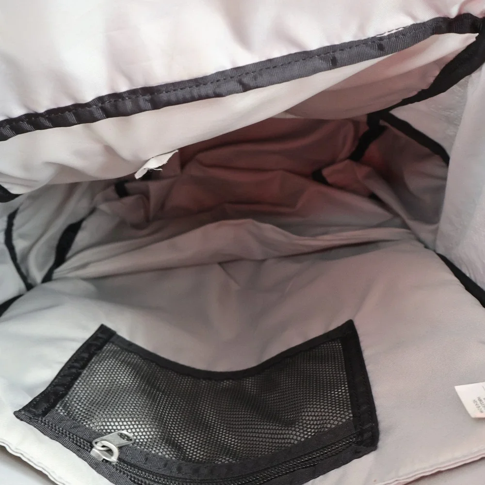 Nike Roll Top Backpack Unisex OS Grey Black Heathered Swoosh Logo Buckle